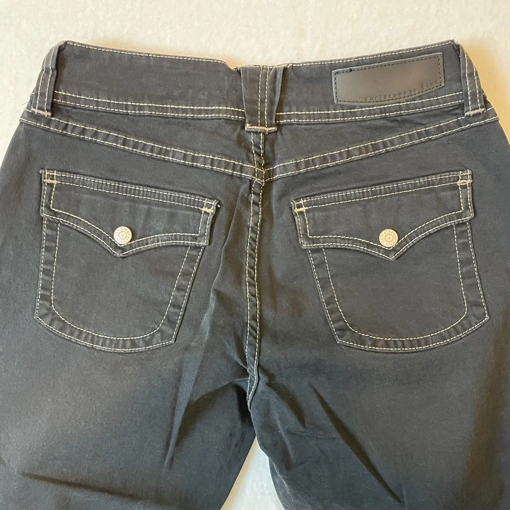 Christopher Blue‎ Womens Cropped Stretch Pocket Black Capri Jeans, 6